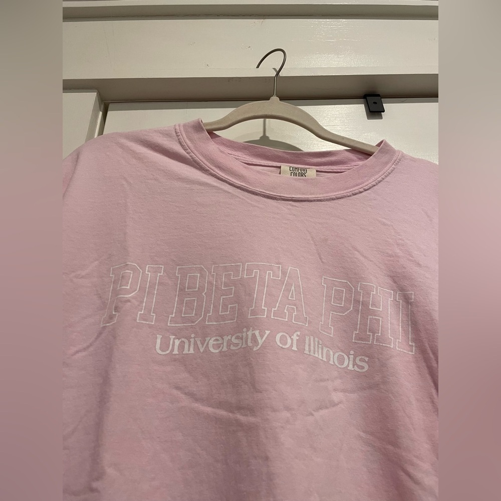 Pink Pi Beta Phi University of Illinois Comfort Colors Shirt - Picture 2 of 4